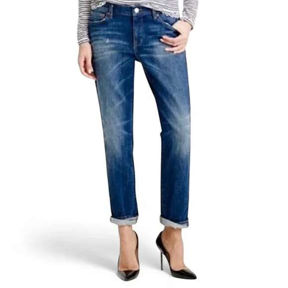 J Crew Factory Women’s 29 Boyfriend Fit Whiskered Blue Jeans Zipper Fly‎ F4485 - Picture 2 of 9